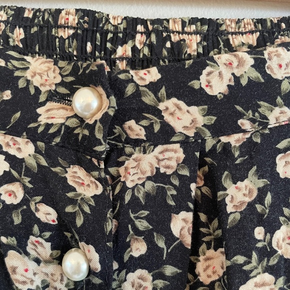 Cottagecore Rose Midi Skirt with Button Front - Picture 2 of 3